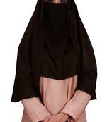 Plain 3 Layer Hijab Style Diamond Georgette Niqab Veil Scarf For Women