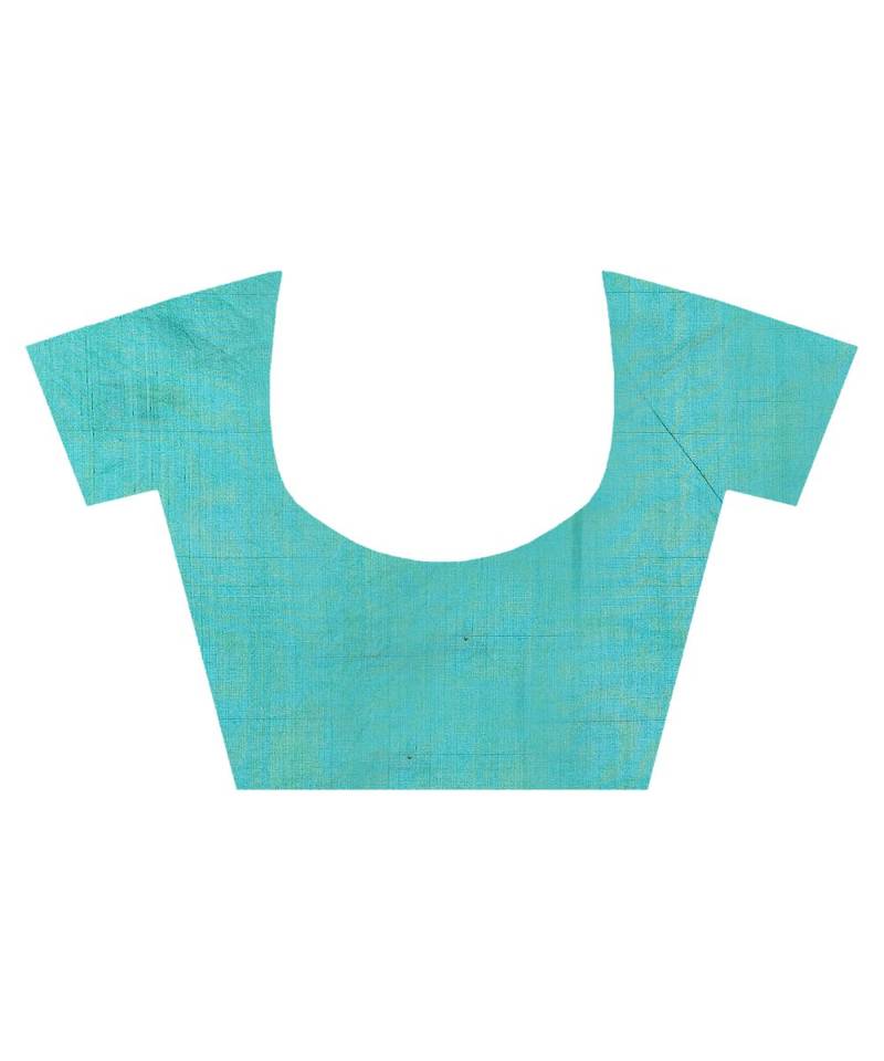 Green Women  Cotton Blend Zari Work Fancy Banarasi Saree