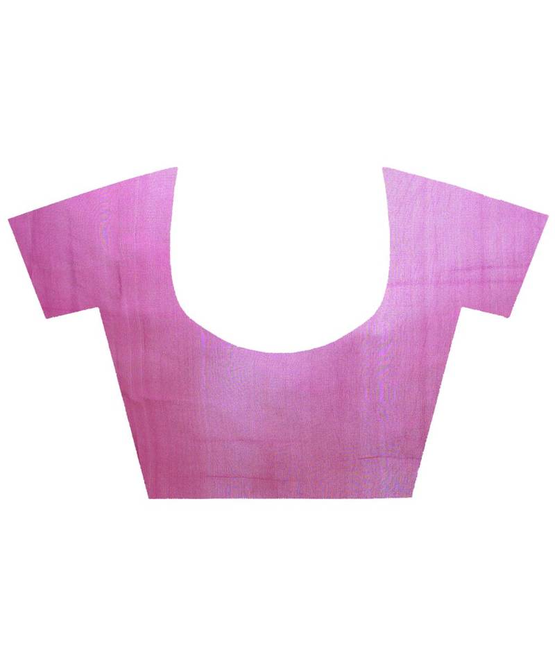 Magenta Women  Cotton Blend Zari Work Fancy Banarasi Saree