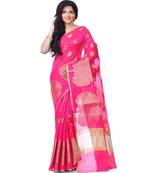 Light Pink Women  Cotton Blend Zari Work Fancy Banarasi Saree