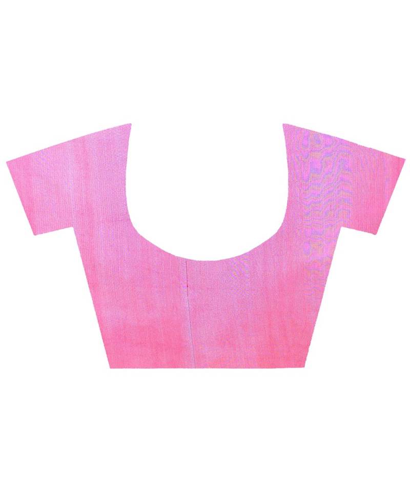 Light Pink Women  Cotton Blend Zari Work Fancy Banarasi Saree