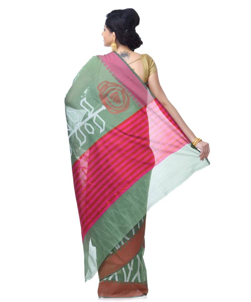 Mehandi Women  Chanderi Resham Work Fancy Banarasi Saree