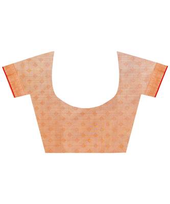Women  Orange Chanderi Resham Work Fancy Banarasi Saree 4