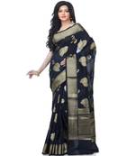 Black Women  Blend Silk Zari Work Fancy Banarasi Saree