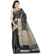 Blue Women  Cotton Blend Zari Work Fancy Banarasi Saree