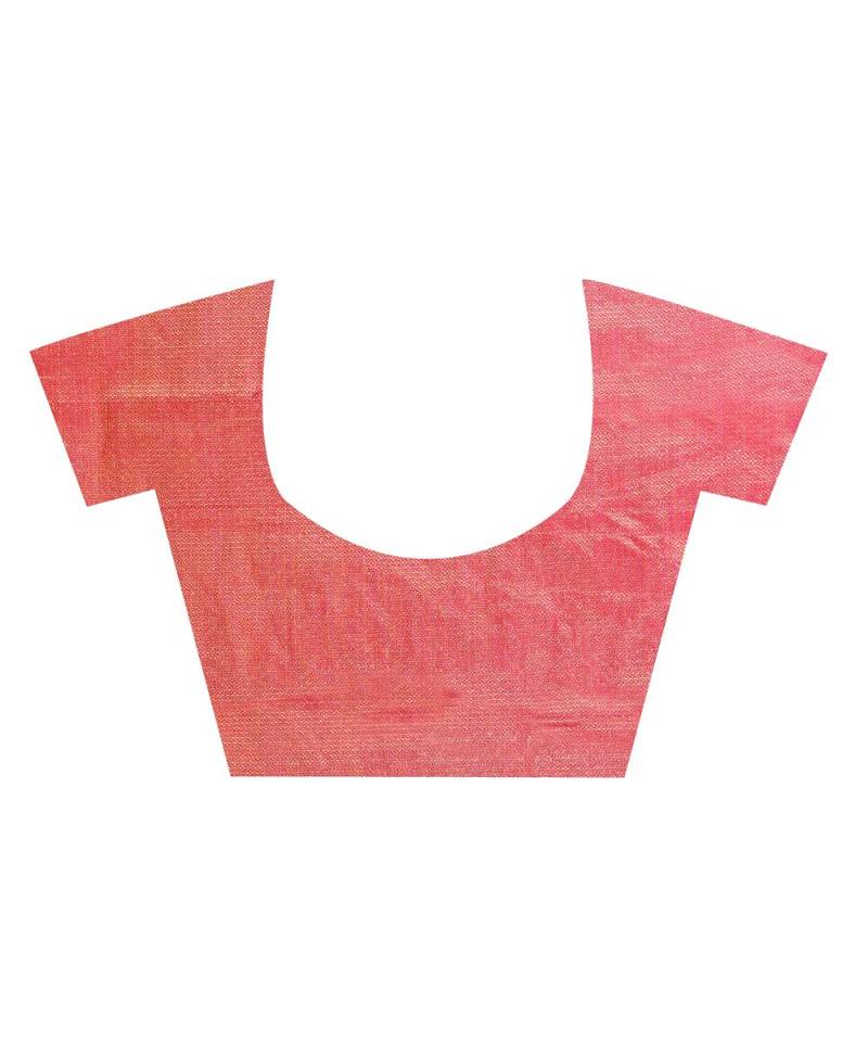 Light Pink Women  Cotton Blend Zari Work Fancy Banarasi Saree