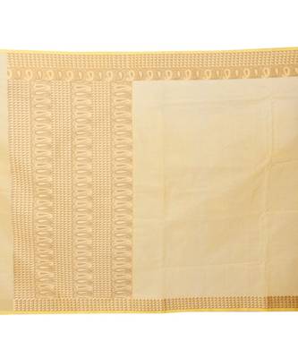 Gold Woman Cotton Silk Blend Kota Check Banarasi Saree 3