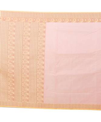 Pink Woman Cotton Silk Blend Kota Check Banarasi Saree 3