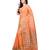 Peach Woman Cotton Silk Blend Kota Check Banarasi Saree