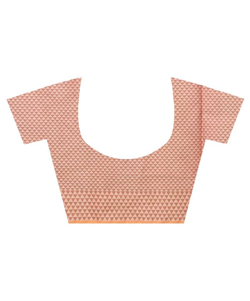 Pink Woman Cotton Silk Blend Kota Check Banarasi Saree