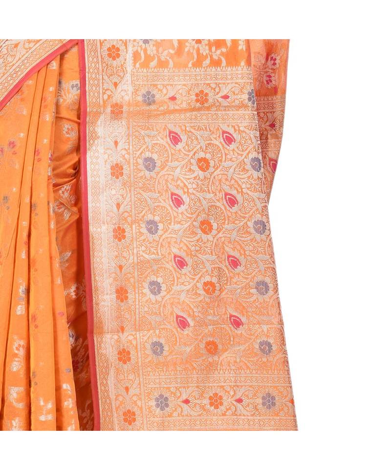 Gold Woman Cotton Silk Blend  Banarasi Saree