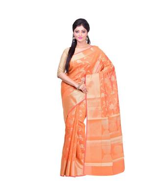 Mustard Woman Mercerize Cotton Silk Banarasi Saree 1