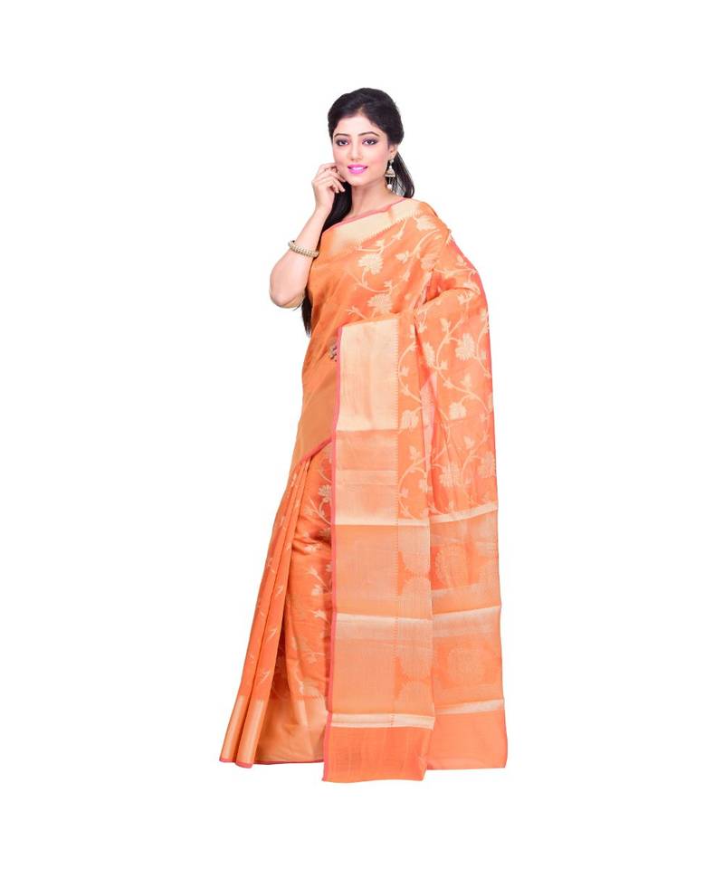 Mustard Woman Mercerize Cotton Silk Banarasi Saree
