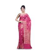 Rani Pink Woman Mercerize Cotton Silk Banarasi Saree