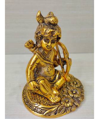 Golden Oxidized Antique Look Metallic Bal Roop Ram Bhagwan Idol With Bow And Arrow 1