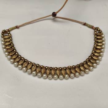 Gold and Ppearl Choker Necklace 1