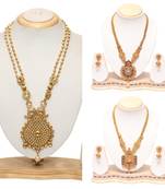 Golden long combo necklac set