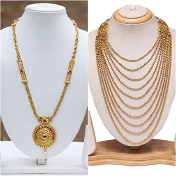 Copper long haram combo necklace set 1