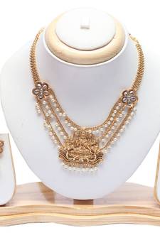 South Indian temple jewellery short necklace set