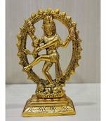 Handcrafted Golden Oxidized Antique Look Metallic Natraj Statue