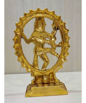 Handcrafted Golden Oxidized Antique Look Metallic Natraj Statue 4
