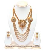 Multilayer peacock motif double necklace set
