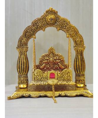 Handcrafted Golden Oxidized Antique Look Metallic Nand Gopal Palna Jhula 1