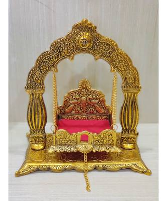 Handcrafted Golden Oxidized Antique Look Metallic Nand Gopal Palna Jhula 2