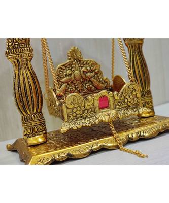 Handcrafted Golden Oxidized Antique Look Metallic Nand Gopal Palna Jhula 3
