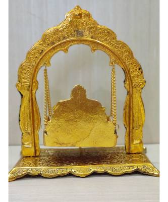 Handcrafted Golden Oxidized Antique Look Metallic Nand Gopal Palna Jhula 4