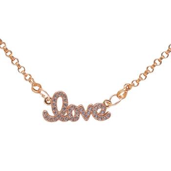 Rose Gold Love Pendent with Chain 1