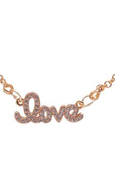 Rose Gold Love Pendent with Chain
