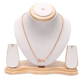 Rose Gold Love Pendent with Chain 2