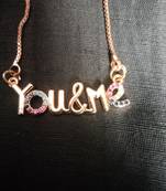 Rose gold gift for her pendent with chain