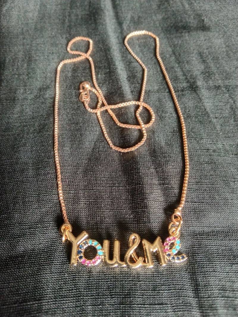 Rose gold gift for her pendent with chain