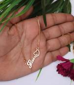 Rose gold love pendent with chain