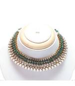 Green and white kundan choker necklace