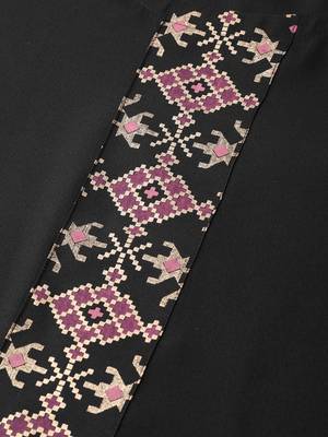 Women's black Solid Straight Crepe Kurta With Pant 4