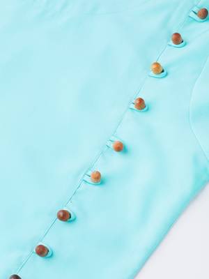 Women's blue Solid Straight Crepe Kurta With Palazzo 5
