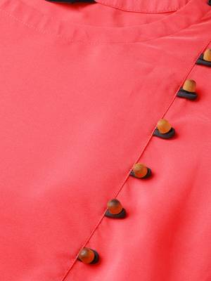 Women's red Solid Straight Crepe Kurta With Palazzo 5