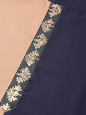 Women's blue Solid Straight Crepe Kurta With Palazzo 5