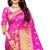 Dark pink woven cotton silk saree with blouse