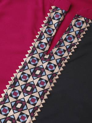 Women's pink Solid Straight Crepe Kurta 5