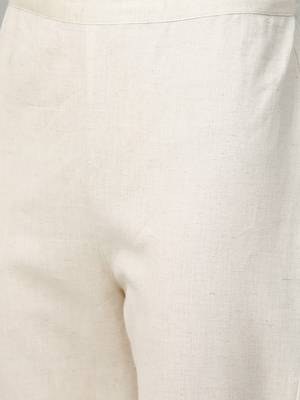 Women's cream Khadi Print Straight Flex Kurta 5