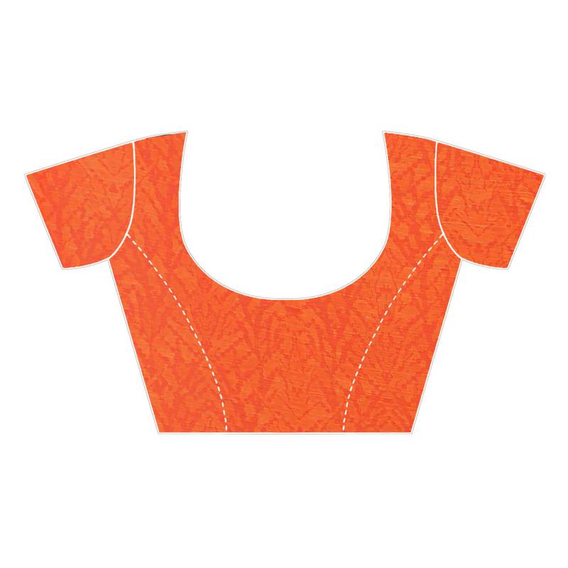 Pink printed chiffon saree with blouse