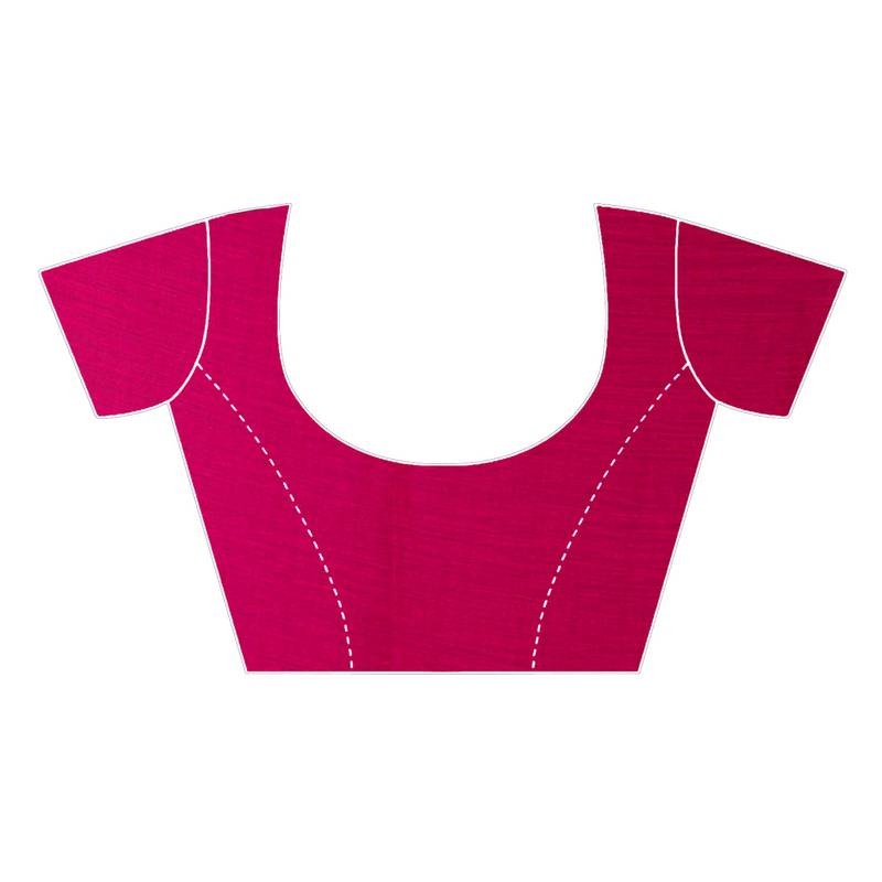 Red printed chiffon saree with blouse