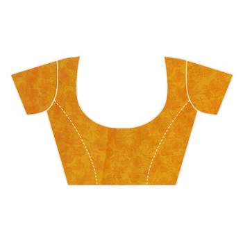 Yellow printed Chiffon Saree with Blouse 2