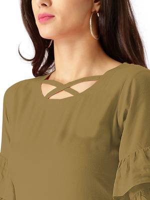 brown rayon plain long-kurtis For Women 5
