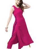 rani-pink rayon plain long-kurtis For Women