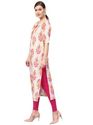 rani-pink rayon printed long-kurtis For Women 3